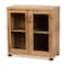 Baxton Studio Zentra Modern and Contemporary Oak Brown Finished Wood 2-Door Storage Cabinet with Glass Doors 189-11994-ZORO - alternate 6